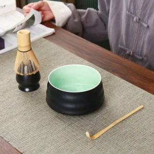 complete all-in-one matcha tea bowl set with all tools full view