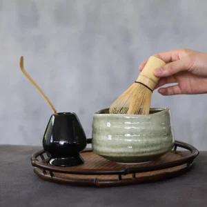 Complete matcha tea bowl travel set with all tools included