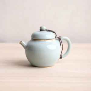 hand-painted pale celadon porcelain teapot with built-in infuser 3.7oz style a