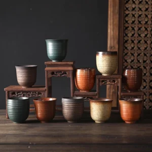 Full collection of handcrafted traditional Chinese clay porcelain tea cups multiple styles