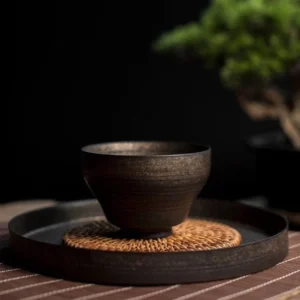 Handcrafted gilded bronze Chinese tea bowl collection displayed with different styles