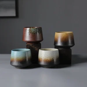 Handcrafted gradient glaze Chinese clay tea bowl 7oz collection