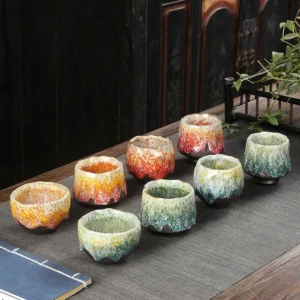 Handmade unique kiln changed Jianzhan Tea Bowl for gongfu tea ceremony