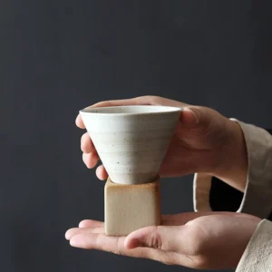 Handcrafted Japanese ceramic tea bowl 6.7oz all variants stacked display