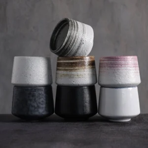 Handmade Japanese Wabi-Sabi Ceramic Tea Cup 5.7oz product overview