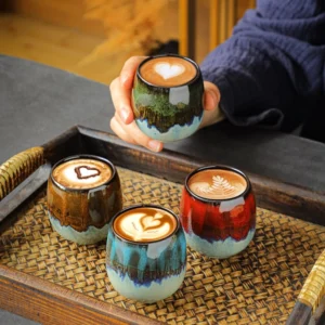 Handmade gradient glaze Jian Zhan porcelain tea cup for coffee and tea