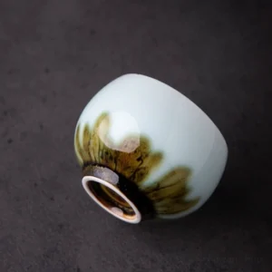 Handcrafted kiln transformation Jianzhan Tea Bowl 4.4oz side view
