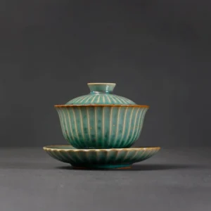 Handmade Jun Kiln 4oz Gaiwan full set traditional Chinese tea ware
