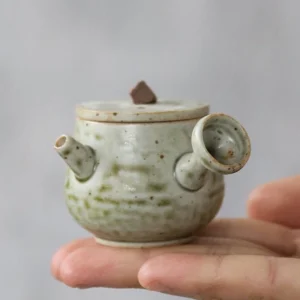 mini handcrafted porcelain side handle teapot 0.85oz collection display