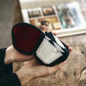 full set of white ceramic portable chawan travel tea set with black carrying case