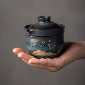 Portable Chawan travel tea set with carry bag full product view