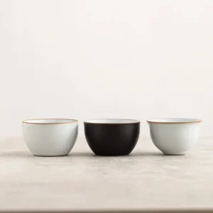 Set of 6 Japanese porcelain tea cups with gold orchid detail, full set display