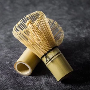 Traditional handmade natural bamboo matcha chasen whisk full view