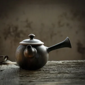 Vintage side handled porcelain kyusu teapot 7oz full product view