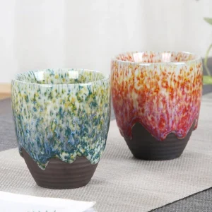 Wabi-Sabi Jian Zhan 6.7oz kiln changed glaze porcelain tea cup main view
