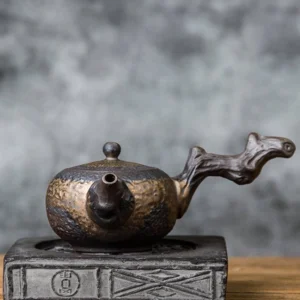 withered wood ceramic kyusu teapot 7.4oz natural branch handle main view